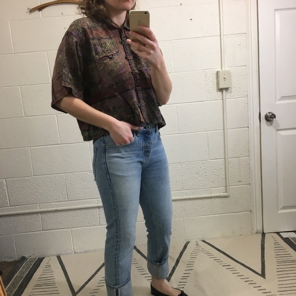 Vintage 80's Chinese-inspired Crop Top - Picture 3 of 8